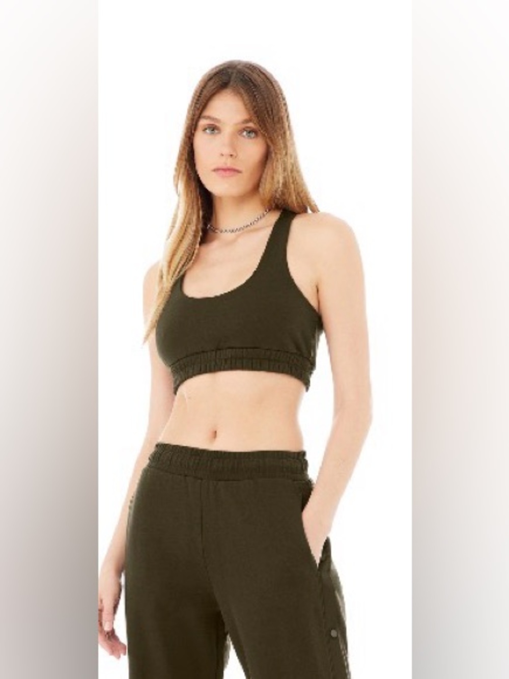 Alo yoga Courtside Tearaway Snap Pant - Dark Olive